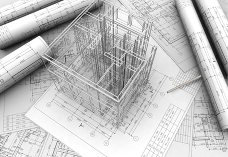 Pläne und schematische Darstellung eines Gebäudes